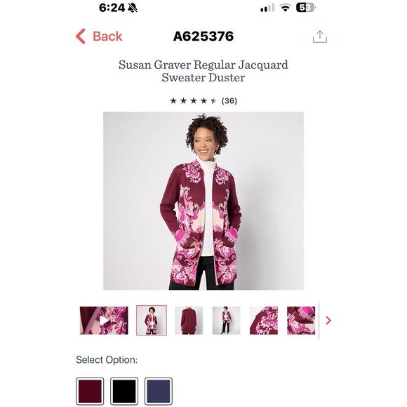 Susan Graver Weekend L Open Jacquard Duster Cardigan Stand Collar Blue Tan - Picture 11 of 15